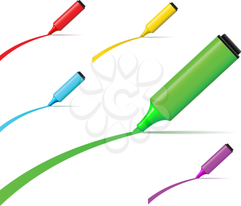 Royalty Free Clipart Image of Colourful Markers