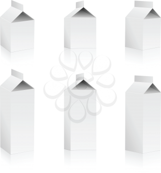 Royalty Free Clipart Image of Blank Milk Cartons