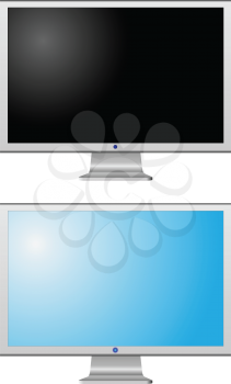 Royalty Free Clipart Image of Two Computer Monitors