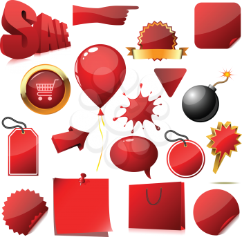 Royalty Free Clipart Image of a Set of Sale Icons
