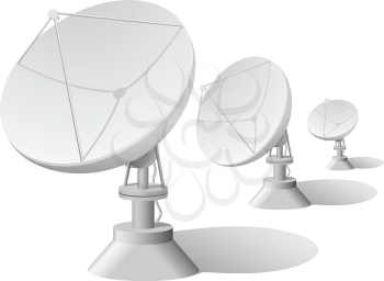 Royalty Free Clipart Image of Satellite Dishes