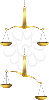 Royalty Free Clipart Image of Golden Scales