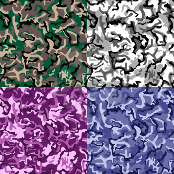 Royalty Free Clipart Image of Seamless Camouflage Backgrounds