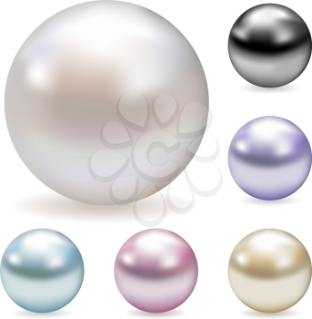 Royalty Free Clipart Image of a Collection of Pearls