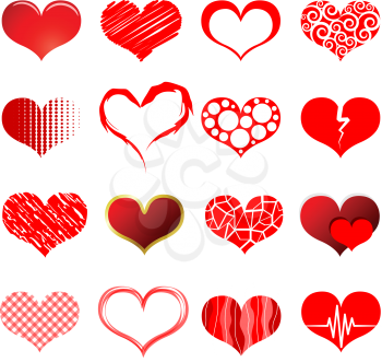 Royalty Free Clipart Image of a Bunch of Red Hearts