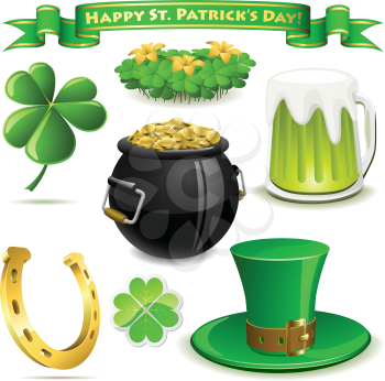 Royalty Free Clipart Image of Saint Patrick's Day Icons