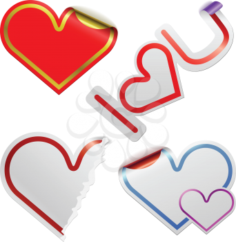 Royalty Free Clipart Image of Heart Shaped Stickers