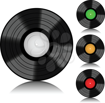 Royalty Free Clipart Image of Vinyl Records