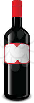 Royalty Free Clipart Image of a Bottle of Wine