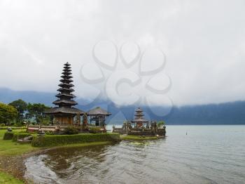 Famous temple near Gunung Batur volcano on lake Bratan