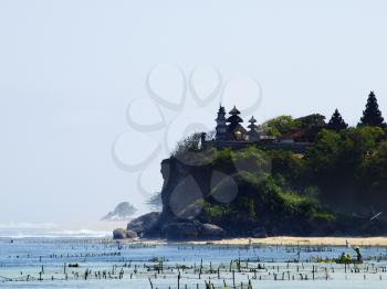 Traditional balinese temple on the rock at Nusa Dua, Bali, Indonesia