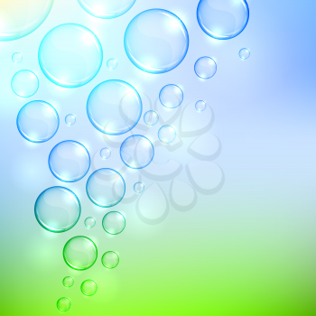 Soaring  bubbles background with copy space. EPS10 file.