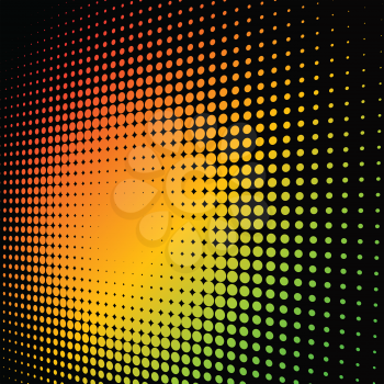 Abstract colorful halftone background with copy space.
