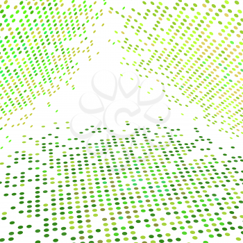 Abstract  green 3D mosaic vector background with copy space.