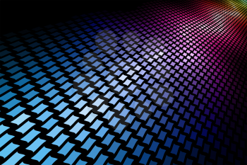 3D spectrum mosaic horizontal background with black copy space.