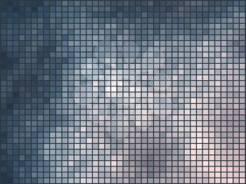 Abstract dark blue and beige grungy mosaic horizontal vector background.