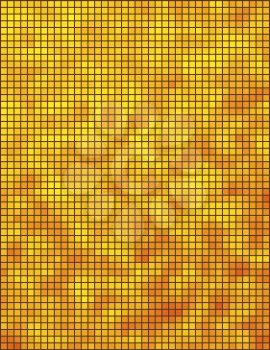 Abstract yellow and orange mosaic vertical vector background.