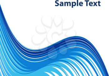 Abstract water wave background with white copy space. No gradients and effects.