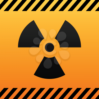 Vector radiation hazard black and yellow symbol.