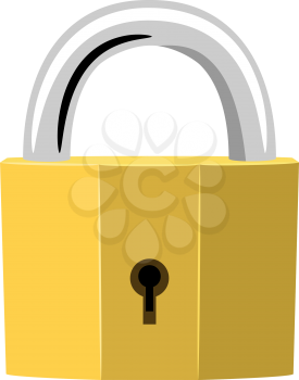 Simple illustration of golden padlock. No effects and gradients.