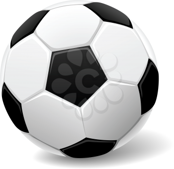Black and white classic soccer ball vector illustration.