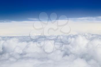 Heap clouds with blue sky above sky background.