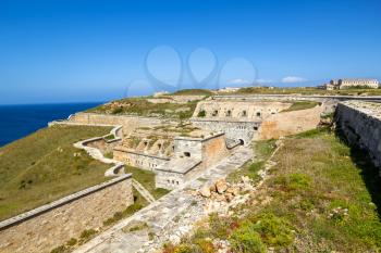 La Mola Fortress of Isabel II at Menorca island, Spain. It was built between 1850 and 1875 at the mouth of Mahon port.