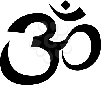 Hindu symbol outline isolated on white background.