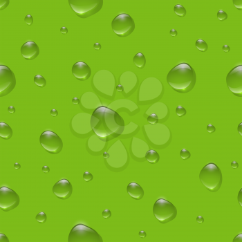 Seamless realistic water drops on color surface vector pattern. EPS10 - easy changeable background color.