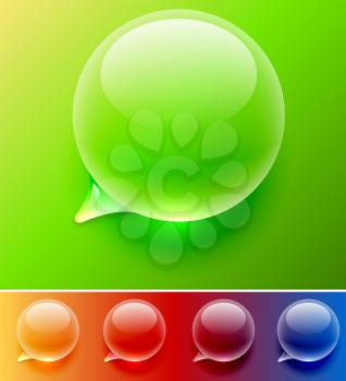 Water drop speech balloon vector template. Easy to change background color, see samples at the bottom.
