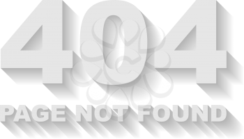 Page not found error vector template with white background.