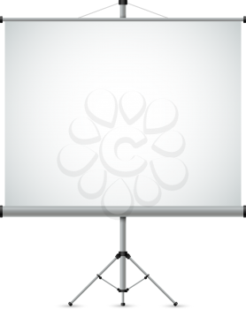 Blank white projection screen vector template.