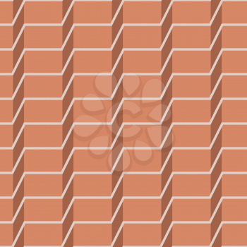 Abstract seamless flat design 3D brick illusion vector background.