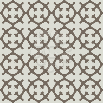 Seamless beige symmetrical vector pattern.