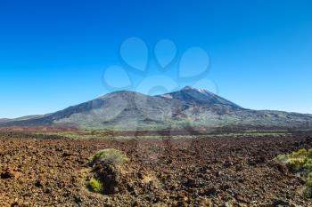Teide volcano naitional park in sunny day, Tenerife island, Spain.