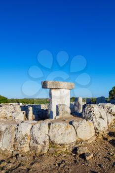 Torralba d'en Salort Menorca taules, ancient megalithic structures, Spain.