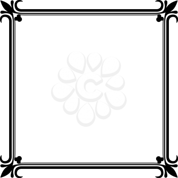 Black and white vintage frame vector template.