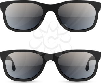 Classic sunglasses vector template isolated on white background.