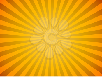 Bright yellow sun burst horizontal vector background.