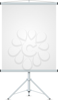 Office blank whiteboard vector template isolated on white background. 