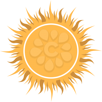 Abstract yellow sun shaped label vector illustration.
