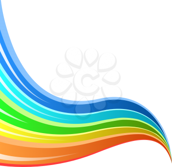 Abstract rainbow striped wave vector background. 