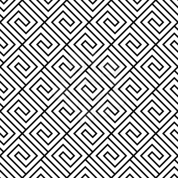 Seamless black and white geometric vector pattern.