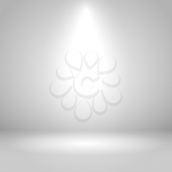 White one spotlight studio vector background. 