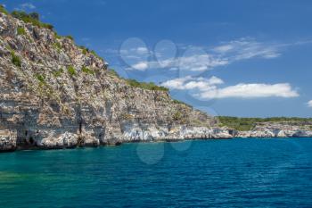 Menorca island south coast cliffs, Spain.