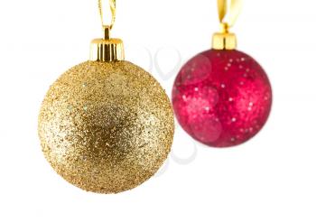 Royalty Free Photo of a Couple of Christmas Ornaments