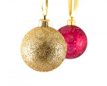 Royalty Free Photo of a Couple of Christmas Ornaments