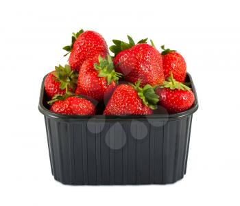 Royalty Free Photo of a Plastic Tray with Strawberries