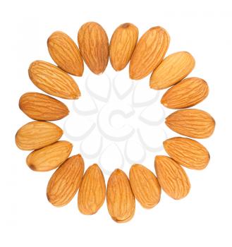 Royalty Free Photo of Almond Nuts Placed in a Circle