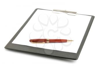 Royalty Free Photo of a Blank Clipboard and Pen